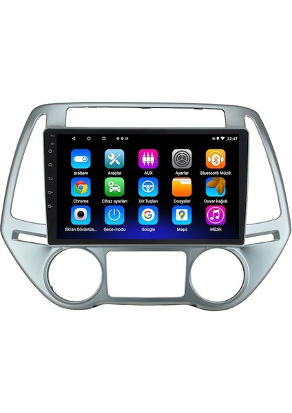 Hyundai I20 (2009-2014) Android 12 Carplay Navigasyon Multimedya - 2gb Ram 32GB HDD modelleri