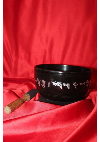 Tibet Çanağı Çanı Kasesi Meditasyon Çanı Yoga Çanı Tibet Çanağı Singing Bowl Siyah