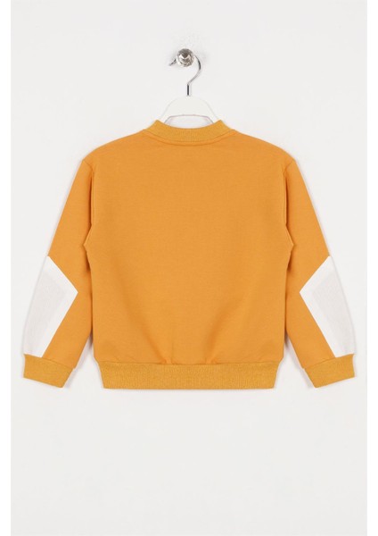 Erkek Çocuk Hardal Renkli Cepli Kolları Yamalı Sweatshirt fiyatları