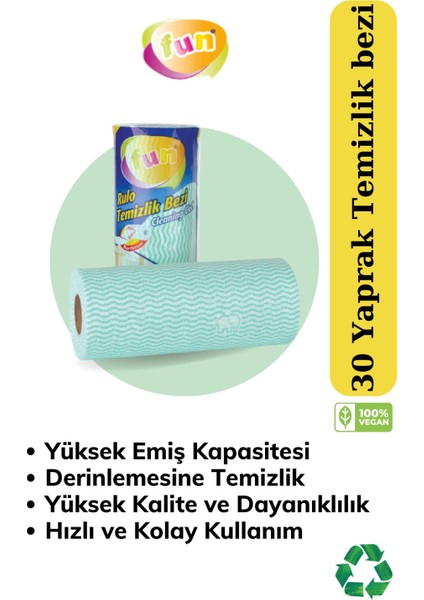 Hassas Temizlik Bezi Mavi Renk 30 Yaprak x 4 Paket