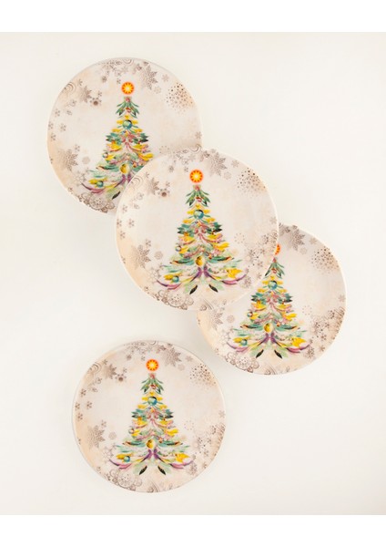 Christmas Tree Gold 4 Parça Kurabiye Tabağı modelleri