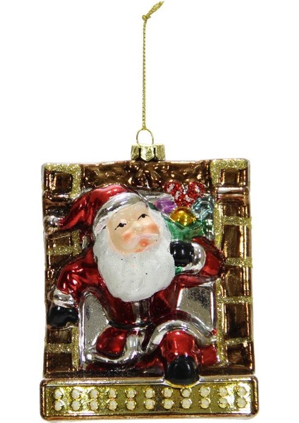 Yılbaşı Süsü Şömineden Çıkan Noel Baba 10 cm