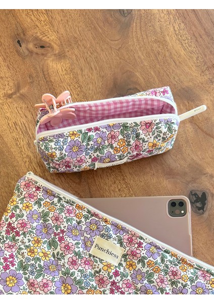 Retro Çiçekli Kalem Kutu