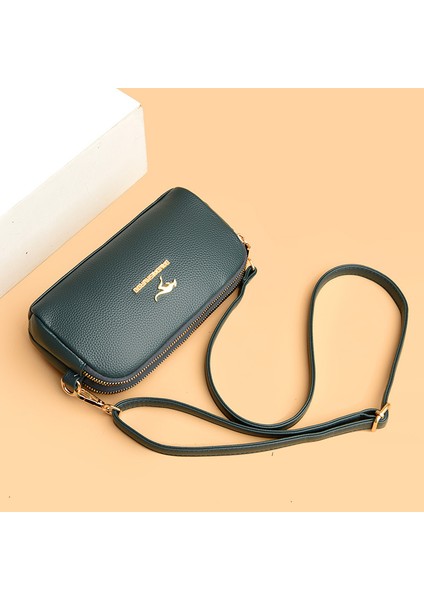 Çift Katmanlı Mini Küçük Kare Çanta Tek Omuz Crossbody Çanta (Yurt Dışından)