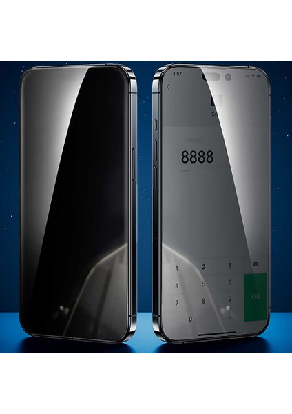 iPhone 14 Pro Uyumlu (14 Pro) Tam Uyumlu 0.3mm V-Pro Gizleyen Privacy Hayalet Ekran Koruyucu 2 Adet indirimleri