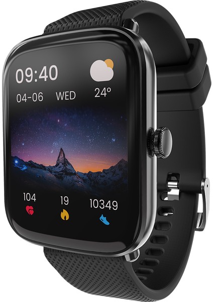 FutureFit Zone IP68 Su Geçirmez Nabız Spor Sağlık Sp02 Kan Oksijen Takibi Arama Özellikli iOS&Android 43mm Akıllı Saat Siyah