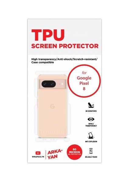 Google Pixel 8 Arka ve Yan Koruyucu Tpu Film