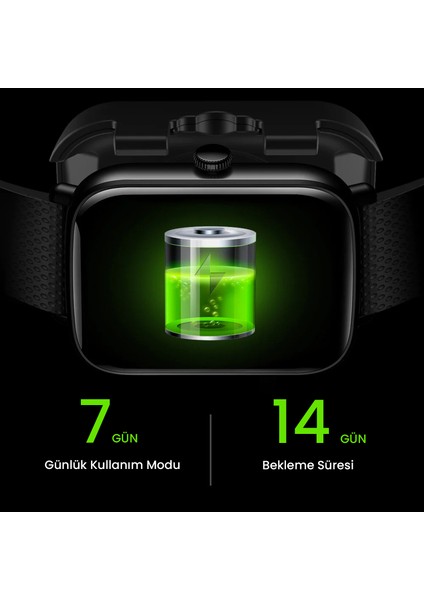 FutureFit Zone IP68 Su Geçirmez Nabız Spor Sağlık Sp02 Kan Oksijen Takibi Arama Özellikli iOS&Android 43mm Akıllı Saat Uzay Grisi