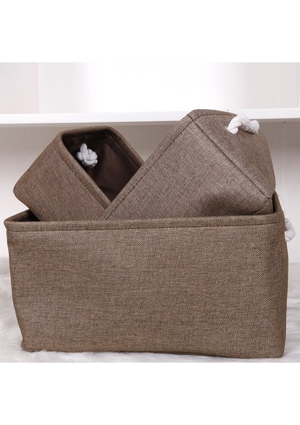 Düz Renk Pamuk ve Keten Saklama Sepeti Japon Tarzı Katlanabilir Saklama Kutusu Giyim Çeşitli Eşyalar Saklama Sepeti (Yurt Dışından)