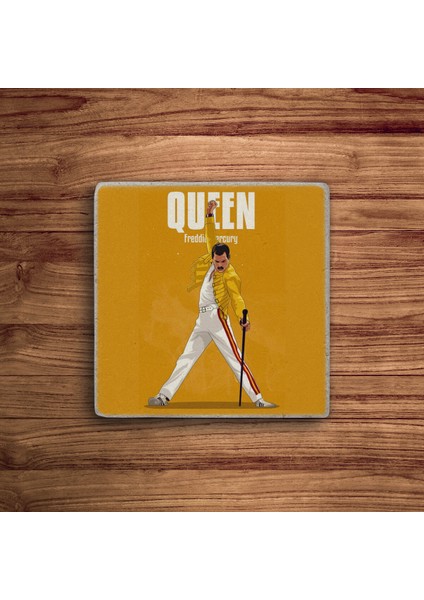 Freddie Mercury, Queen Müzik Grubu Doğal Taş Traverten Bardak Altlığı 4 Lü Set fiyatları
