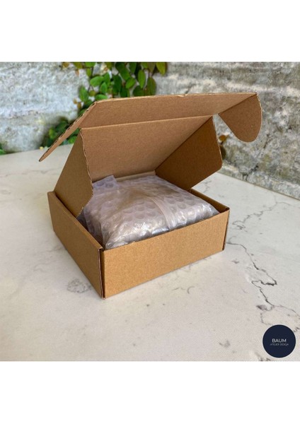 Yeşil Tile Desen Temalı Doğal Taş Traverten Bardak Altlığı 4 Lü Set