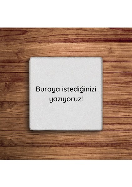 Kişiselleştirilebilir Yazılı Motto Doğal Taş Traverten Bardak Altlığı 4 Lü Set fiyatları