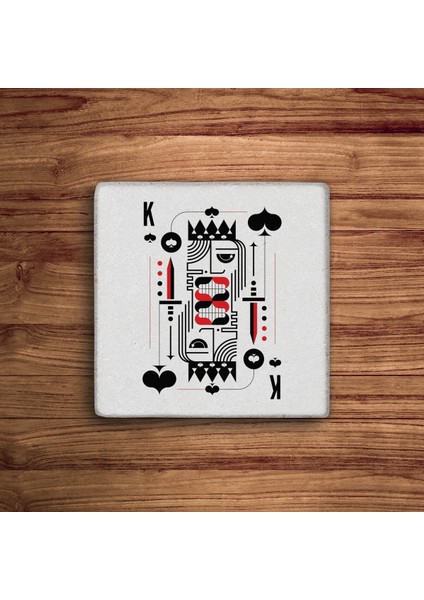 Poker ve Blackjack, As Papaz Kız Joker Doğal Taş Traverten Bardak Altlığı 4 Lü Set modelleri