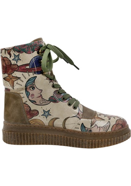 Kadın Vegan Deri Haki Uzun Bot - Dreams For Dreamers Tasarım modelleri