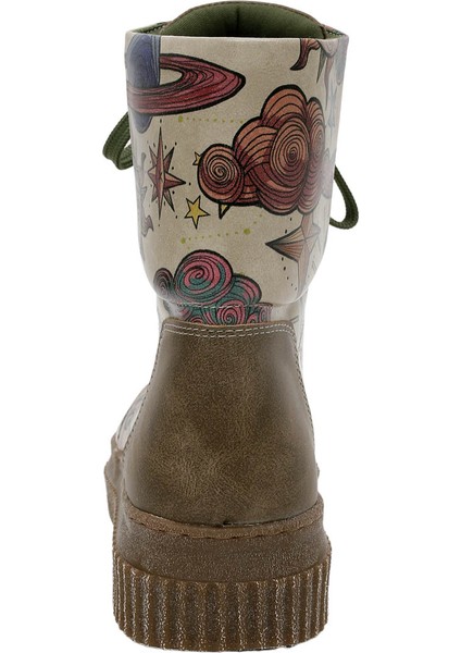 Kadın Vegan Deri Haki Uzun Bot - Dreams For Dreamers Tasarım indirimleri