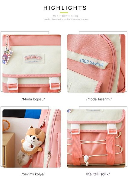 Büyük Kapasiteli Çok Parçalı Set Yeni Oxford Kumaş Öğrenci Okul Çantası (Yurt Dışından) modelleri