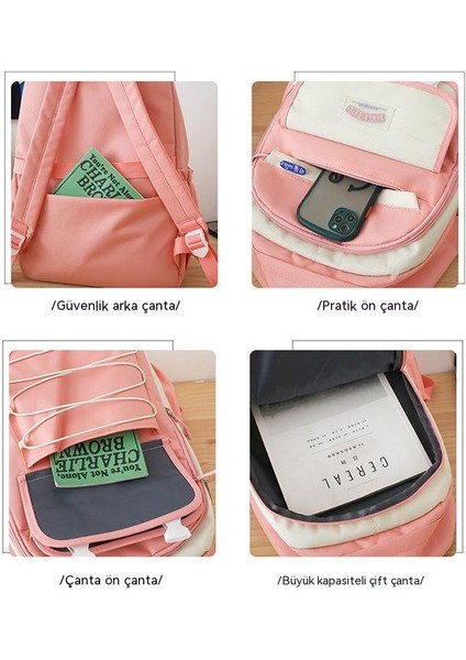 Büyük Kapasiteli Çok Parçalı Set Yeni Oxford Kumaş Öğrenci Okul Çantası (Yurt Dışından) indirimleri