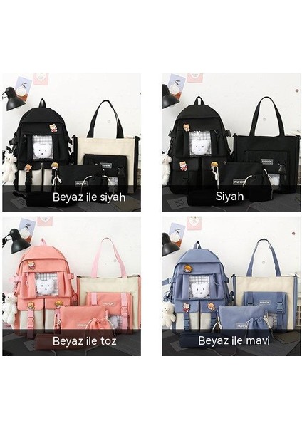 Büyük Kapasiteli Çok Parçalı Set Yeni Öğrenci Okul Çantası Ayı (Yurt Dışından)