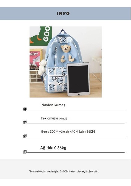Büyük Kapasiteli, Çok Parçalı Set, Modaya Uygun, Her Şeye Uygun Öğrenci Okul Çantası (Yurt Dışından)
