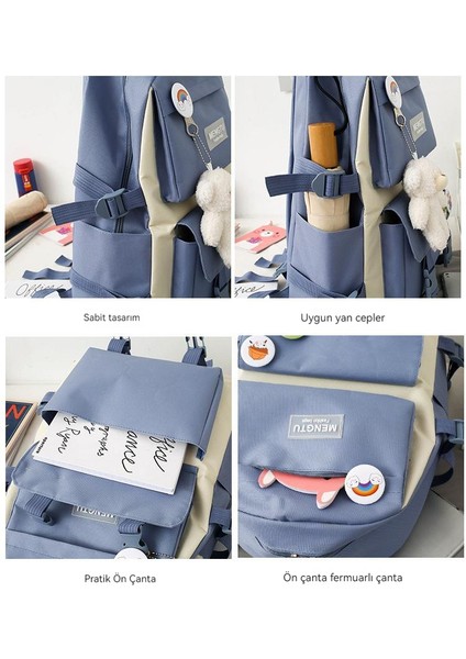 Büyük Kapasiteli Beş Parçalı Yeni Öğrenci Okul Çantası Ayı Seti (Yurt Dışından) indirimleri