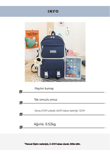 Büyük Kapasiteli Çok Parçalı Moda Öğrenci Okul Çantası Astronot Okul Çantası (Yurt Dışından) fiyatları