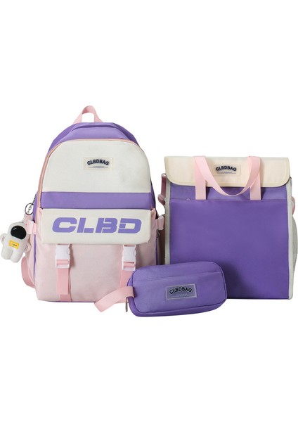 Büyük Kapasiteli Üç Parçalı Moda Dikişli Tüm Maç Öğrenci Okul Çantası Astronot (Yurt Dışından)