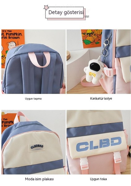 Büyük Kapasiteli Üç Parçalı Moda Dikişli Tüm Maç Öğrenci Okul Çantası Astronot (Yurt Dışından) modelleri