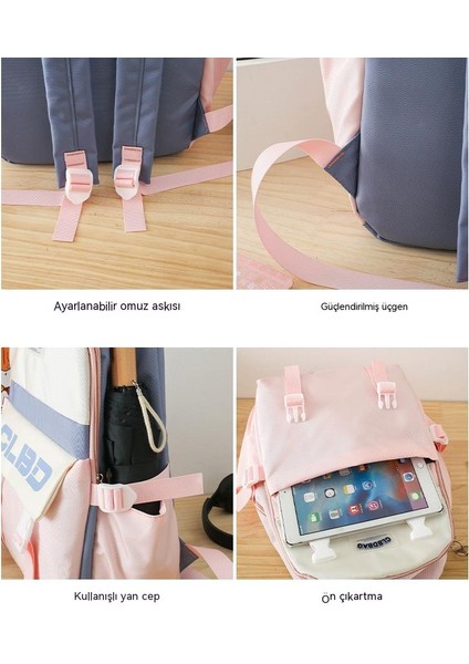 Büyük Kapasiteli Üç Parçalı Moda Dikişli Tüm Maç Öğrenci Okul Çantası Astronot (Yurt Dışından) fırsatları