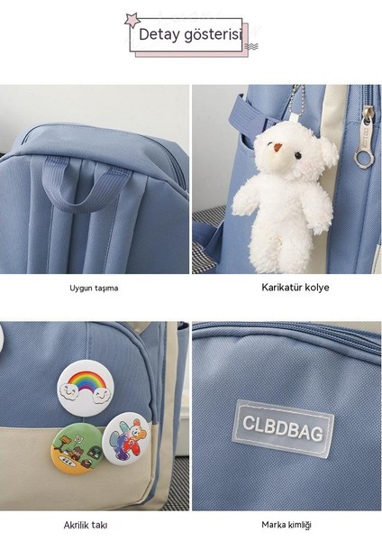 Büyük Kapasiteli Çok Parçalı Set Yeni Öğrenci Okul Çantası Ayı (Yurt Dışından) modelleri