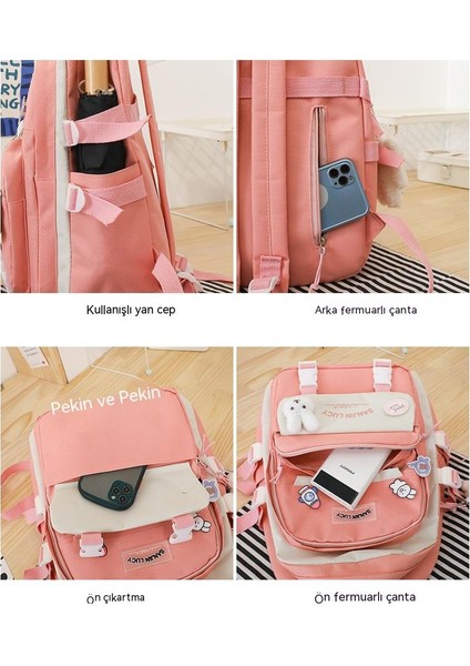 Büyük Kapasiteli Çok Parçalı Set Yeni Öğrenci Okul Çantası Ayı (Yurt Dışından) modelleri