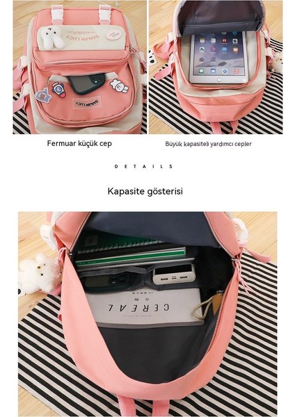 Büyük Kapasiteli Çok Parçalı Set Yeni Öğrenci Okul Çantası Ayı (Yurt Dışından) indirimleri