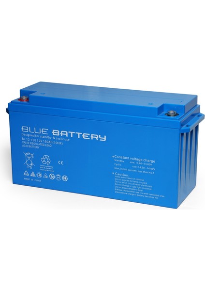 Blue Battery 12 Volt 150 Ah  Bakımsız Kuru Akü , Ups Aküsü