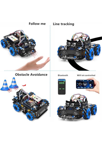 Osoyoo Çok Yönlü Mecanum Tekerlekler Robot Araç Kiti fiyatları
