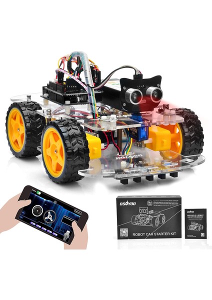 Osoyoo Robot Araba Başlangıç Kiti - Arduino -Stem Uzaktan Kontrollü Eğitici