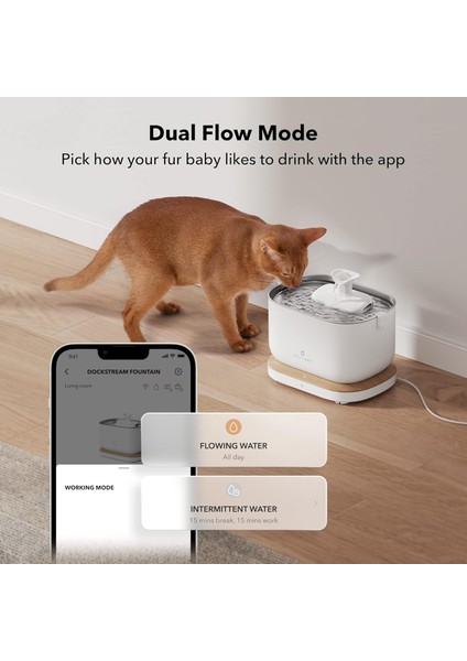 Petlıbro Uygulama Izlemeli Kablosuz Pompalı Kedi Su Çeşmesi Beyaz