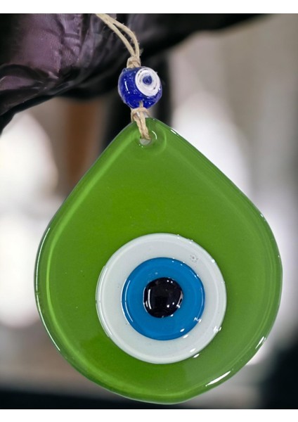 Orta Boy Çimen Yeşil Damla Desen Nazar Boncuklu Duvar Dekoru Cam Duvar Süsü modelleri