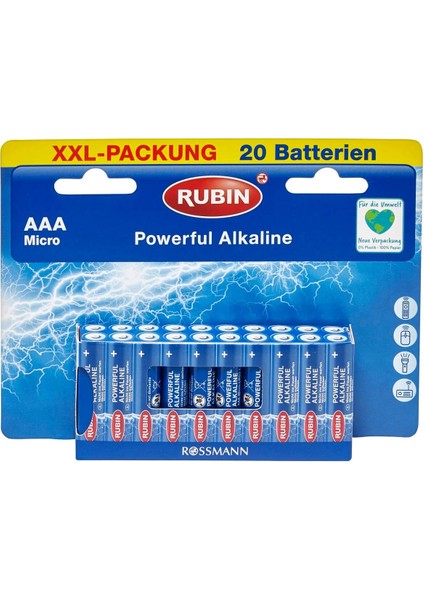 Alkalin Aaa Ince Pil 1,5V 20'li