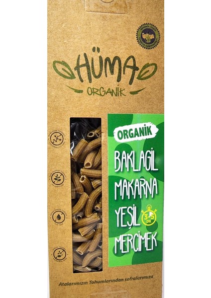 Hüma Organik – Organik Yeşil Mercimek Makarna 250 G