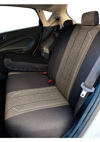 Axiom Comfort Serisi - Keten / Deri Oto Koltuk Kılıfı, Haki Melanj