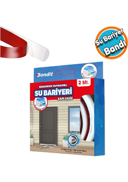 Su Bariyeri Kapı Altı Sızdırmaz Su Tutucu Yapışkanlı Slikon Bant Bandı 2 Metre BND01020015