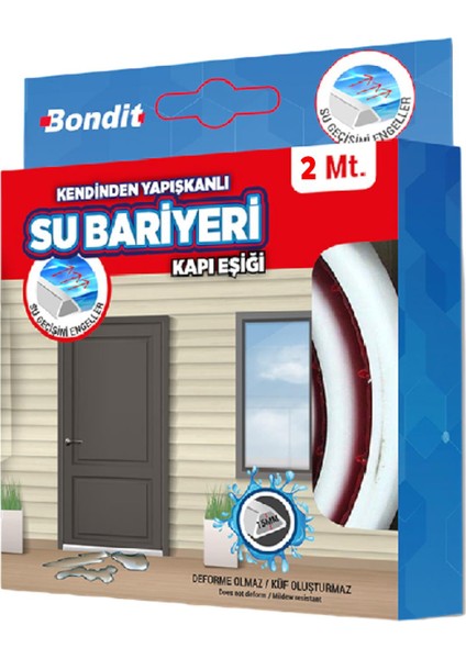 Su Bariyeri Kapı Altı Sızdırmaz Su Tutucu Yapışkanlı Slikon Bant Bandı 2 Metre BND01020015