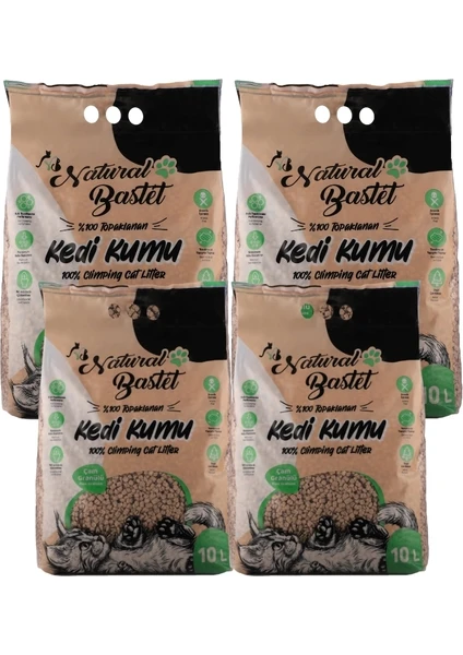 Enpatiks Natural Bastet 4 Adet Natural Bastet Kedi Kumu 10 Lt x 4