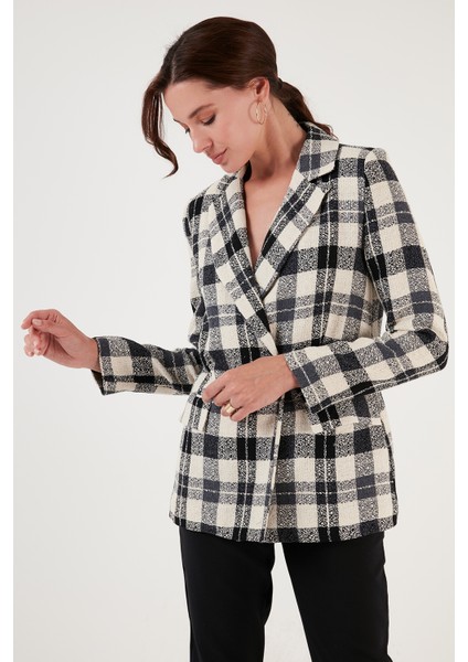 Regular Fit Kruvaze Yaka Tüvit Blazer Ceket Kadın Ceket 611CE0310 fiyatları