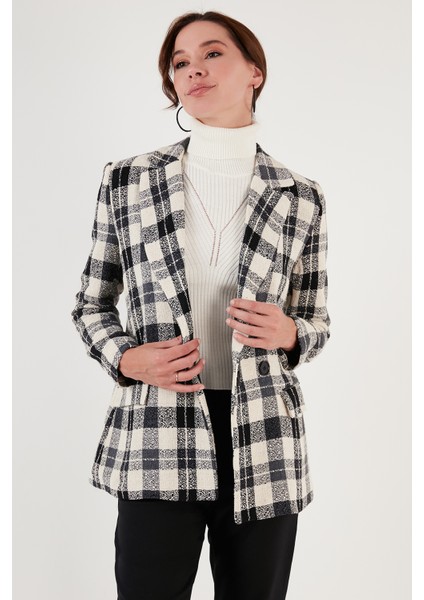 Regular Fit Kruvaze Yaka Tüvit Blazer Ceket Kadın Ceket 611CE0310 indirimleri