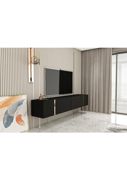 Su Tv Ünitesi Altın 150 cm Duvara Monte Ayaklı modelleri