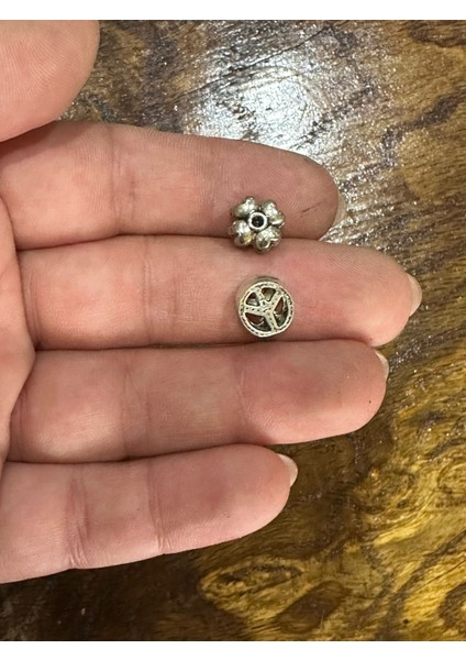 1 cm 2 Li Çelik Çiçekli Kolye Ucu Bileklik Takı Aksesuarı