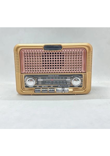 RT-651 Orta Boy Güneş Enerjili Bluetooth, Nostalji , Fm/am/sw 3 Band Radyo ,usb, Sd ,aux Mp3 Player