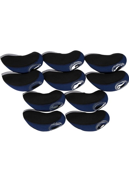 10 Adet Neopren Golf Demir Başörtüsü Seti Golf Kulübü Golf Sopası Kılıfı Koruyucu Koyu Mavi (Yurt Dışından)