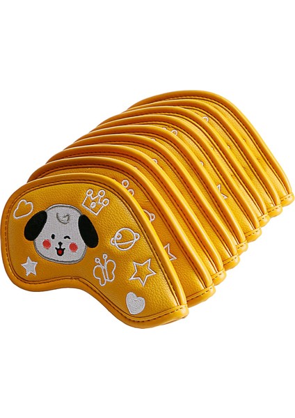9x Pu Golf Demir Başörtüsü Kulübü Golf Sopası Kılıfı Golf Takozları Başörtüsü Erkekler Hediye Sarı (Yurt Dışından) fırsatları