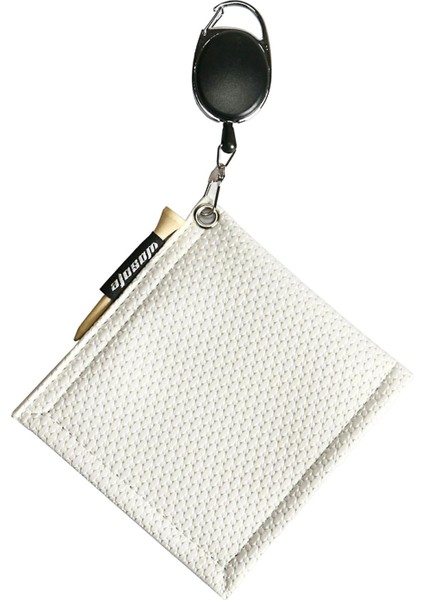 Pu Golf Topu Temizleme Havlusu Çift Taraflı Golfçüler Için Anahtarlık Tokası Beyaz (Yurt Dışından)